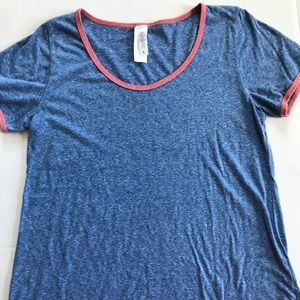 S LuLaRoe Classic, Blue/Coral EUC